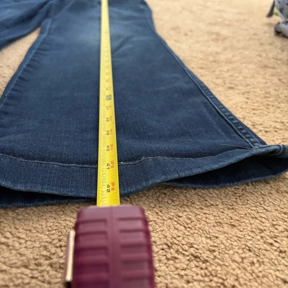 White House Black Market Dark Blue Flare Jeans Extra High-Rise Trouser Size 8 - Picture 12 of 13